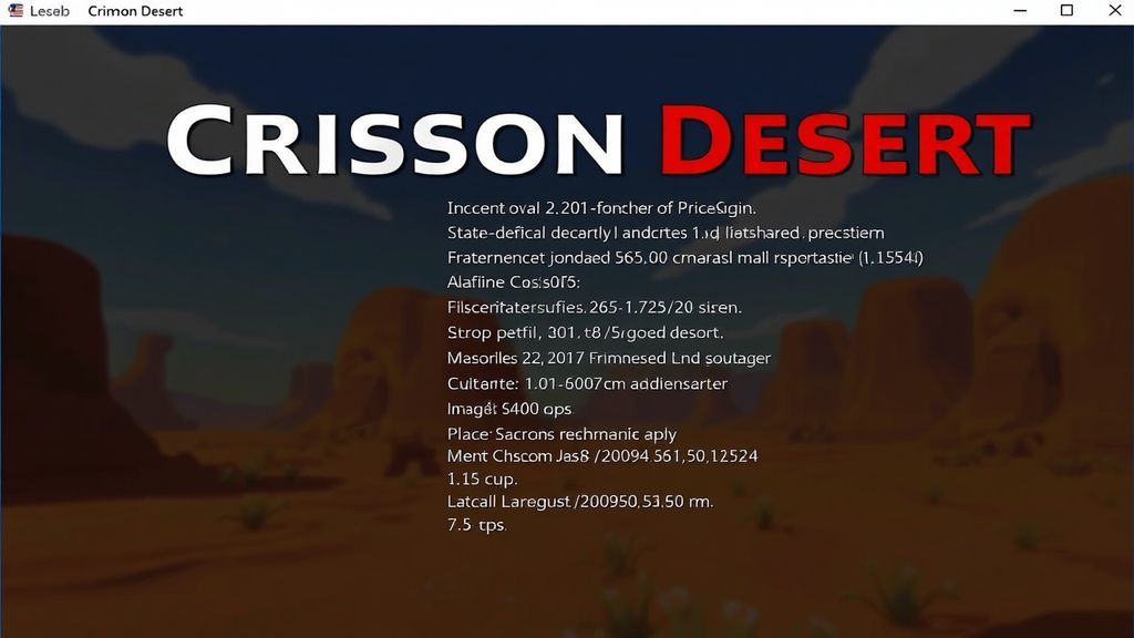 《赤色沙漠》全平台配置要求公开！150GB SSD成硬性指标